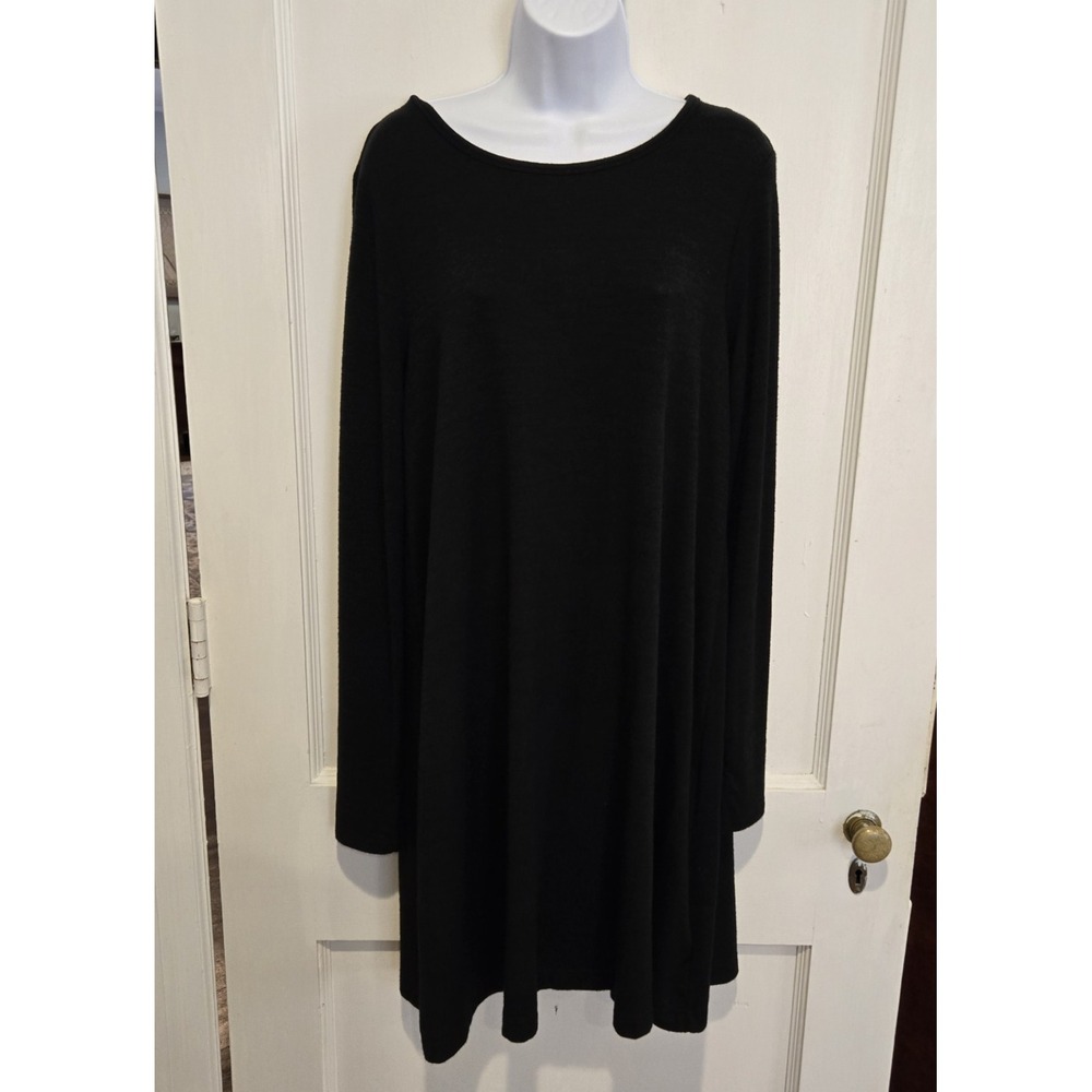 Women's Sweater Dress GAP Black Long Sleeve Conservative Knee Length Large Tall